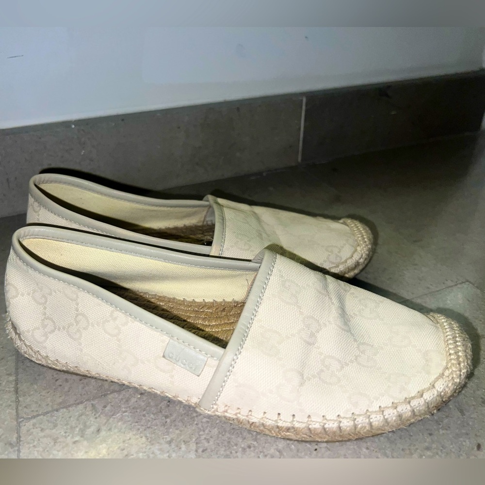 Cream gucci espadrilles